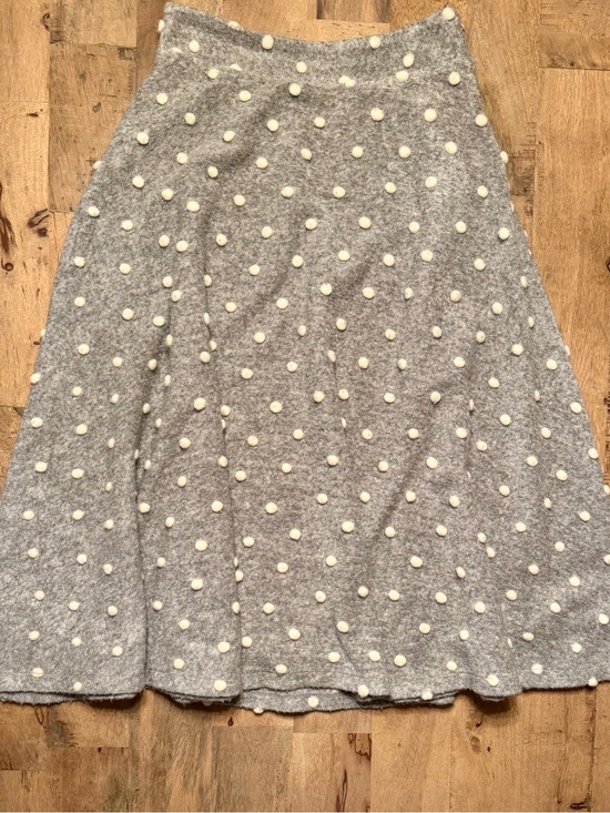 Maeve Anthroplogie Dresses & Skirts - Maeve Anthropologie Wool Blend Raised Polka Dot Midi Skirt Gray Orange XS